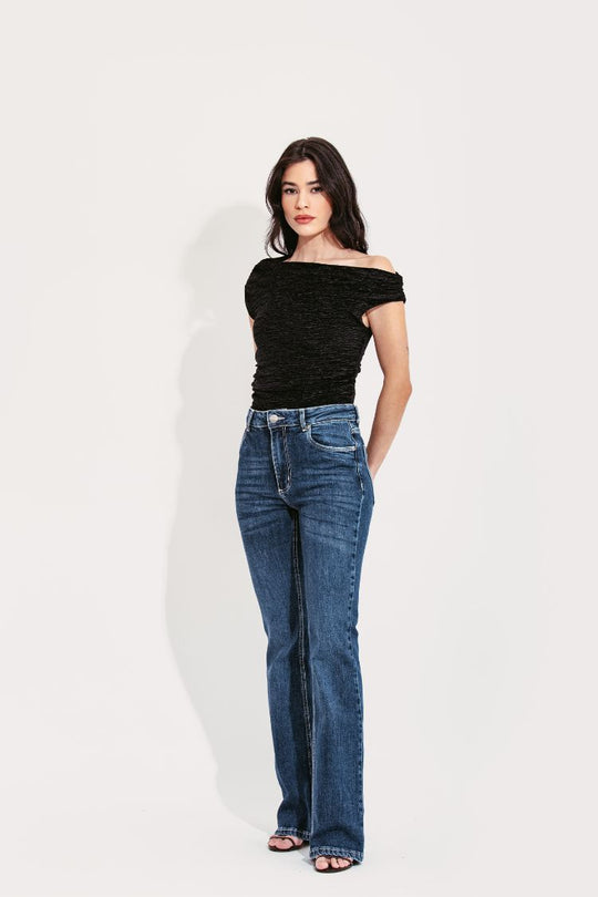 CALÇA BOOT CUT AZUL MÉDIO