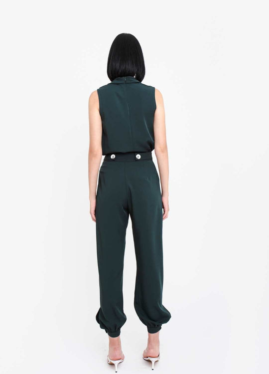 CALÇA COM PUNHO VERDE