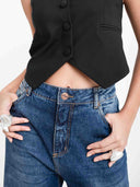 CALÇA JEANS PANTALONA AZUL MARINHO