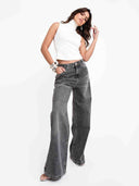 CALÇA JEANS PANTALONA CINZA