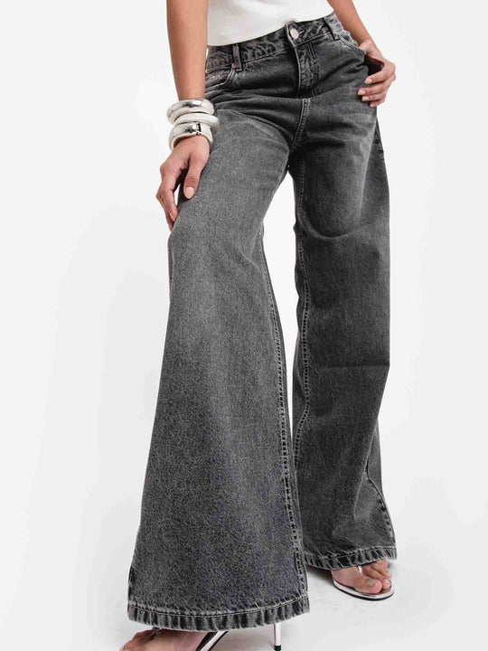 CALÇA JEANS PANTALONA CINZA