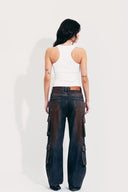 CALÇA PANTALONA BOLSO CARGO MARROM