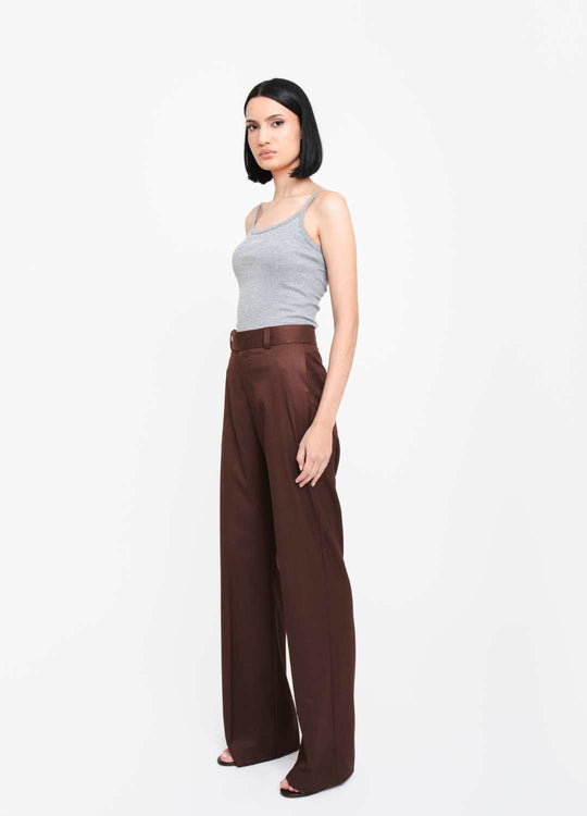 CALÇA RETA MARROM
