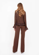 CALÇA VINCO FRONTAL MARROM