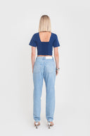 CALÇA MOM JEANS AZUL CLARO