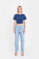 CALÇA MOM JEANS AZUL CLARO