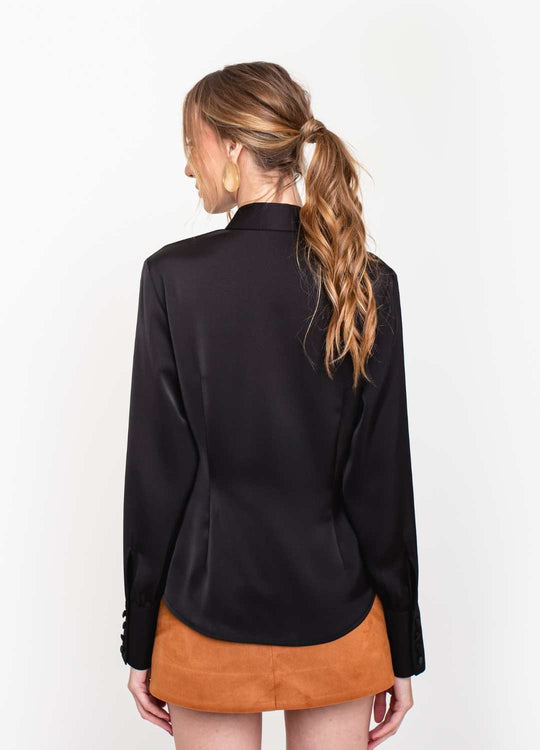 CAMISA CETIM PRETA