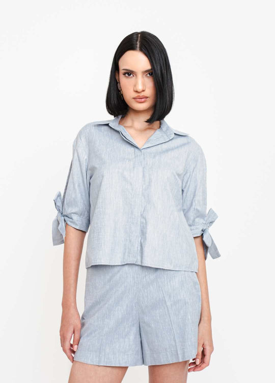 CAMISA MANGA LAÇO DENIM I.B.