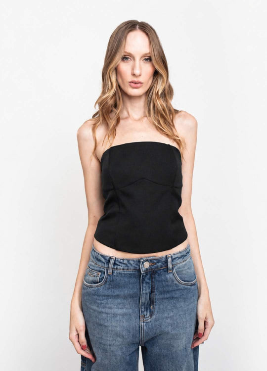 CORSELET COM RECORTE PRETO