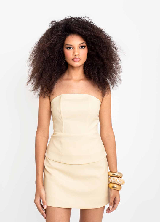 CORSELET COM RECORTES AMARELO