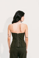 CORSELET COM RECORTES VERDE