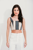 CAMISA LISTRADA COM TOP