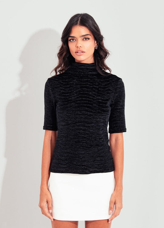 BLUSA COM MANGA TEXTURIZADA LN