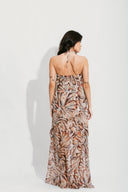 VESTIDO LONGO FRENTE ÚNICA ESTAMPADO