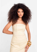 CORSELET COM RECORTES AMARELO