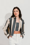 CAMISA LISTRADA COM TOP