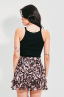 SAIA COM BABADOS ESTAMPADA