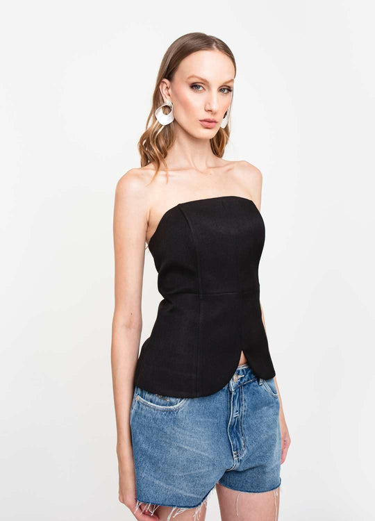 SHORT JEANS CÓS MÉDIO DELAVÊ