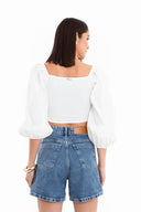 SHORT JEANS MOM AZUL VINTAGE