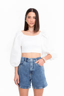 SHORT JEANS MOM AZUL VINTAGE