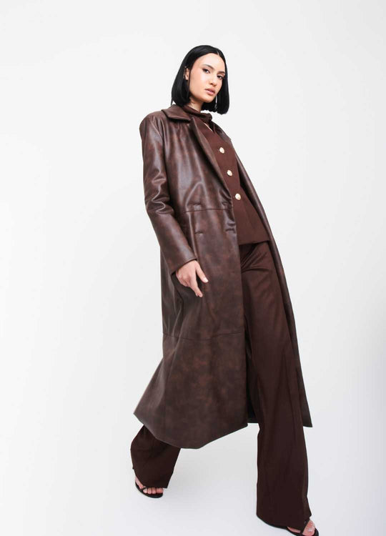TRENCH COAT MARROM P.U. A.S.