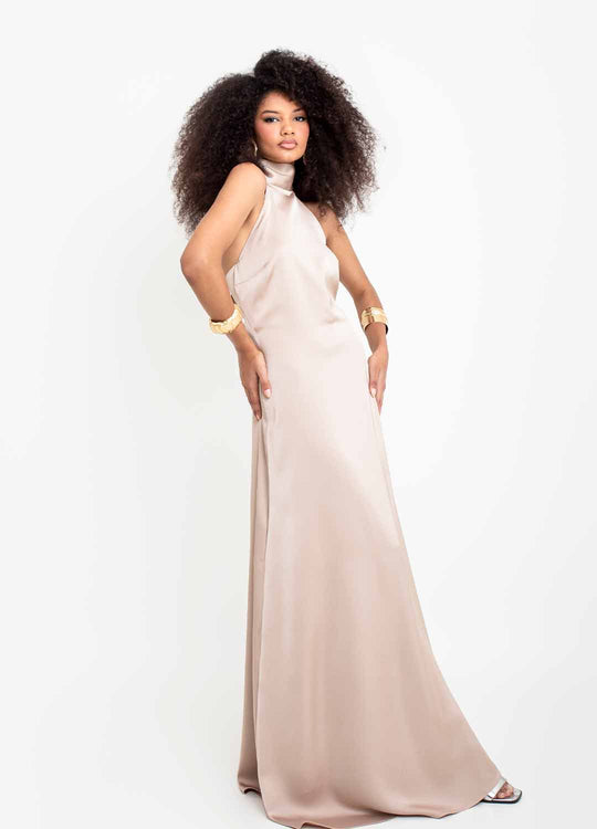 VESTIDO FRENTE ÚNICA ACETINADO