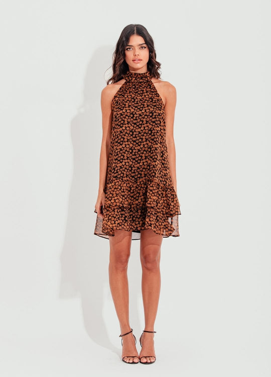 VESTIDO GOLA ALTA ESTAMPADO