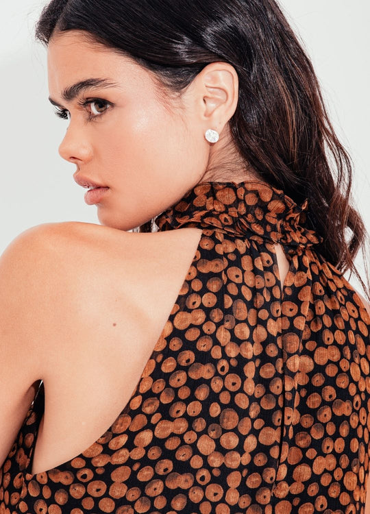 VESTIDO GOLA ALTA ESTAMPADO