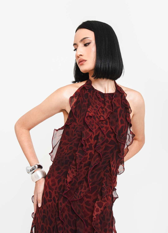 VESTIDO LONGO ANIMAL PRINT