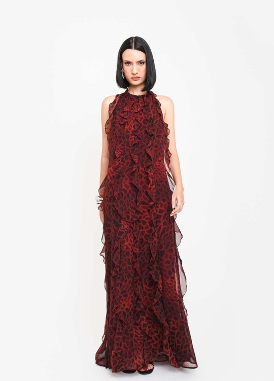 VESTIDO LONGO ANIMAL PRINT