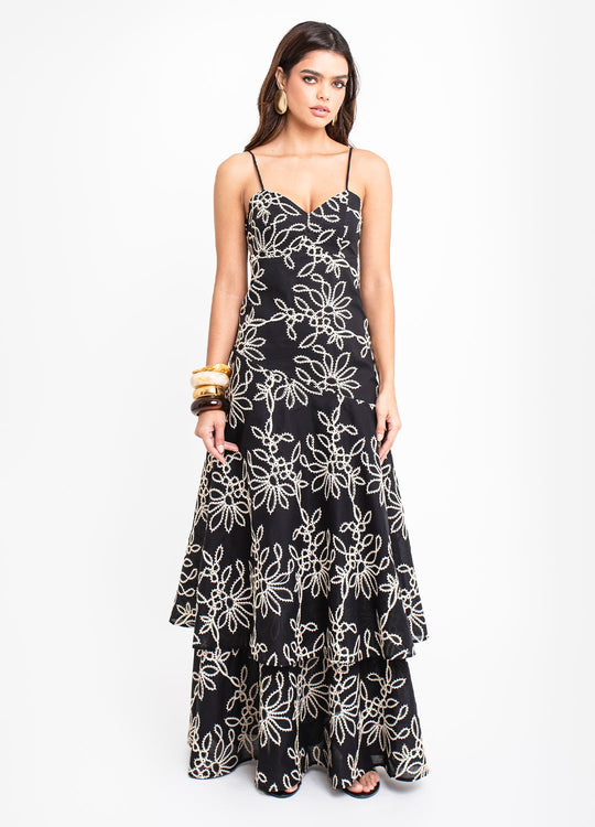 VESTIDO LONGO BORDADO
