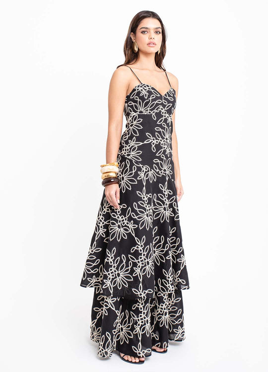 VESTIDO LONGO BORDADO