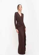 VESTIDO LONGO COM DRAPEADO