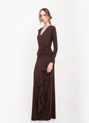 VESTIDO LONGO COM DRAPEADO