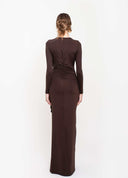 VESTIDO LONGO COM DRAPEADO