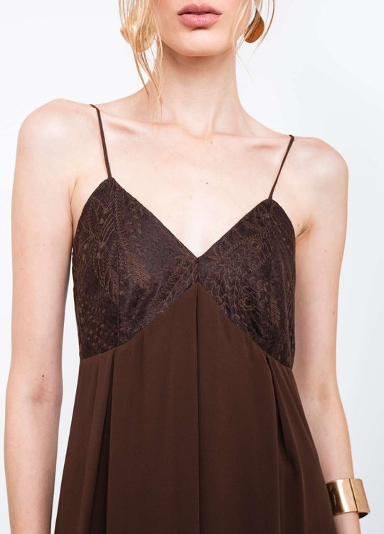 VESTIDO LONGO COM  RENDA