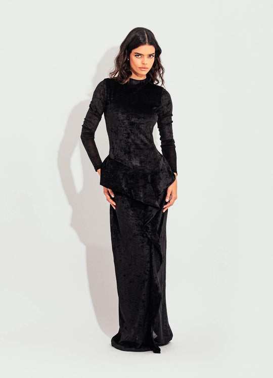 VESTIDO LONGO VELUDO