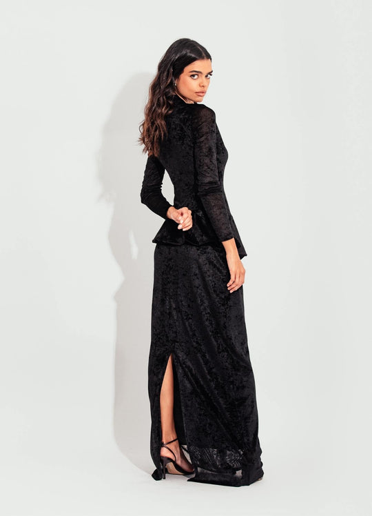 VESTIDO LONGO VELUDO